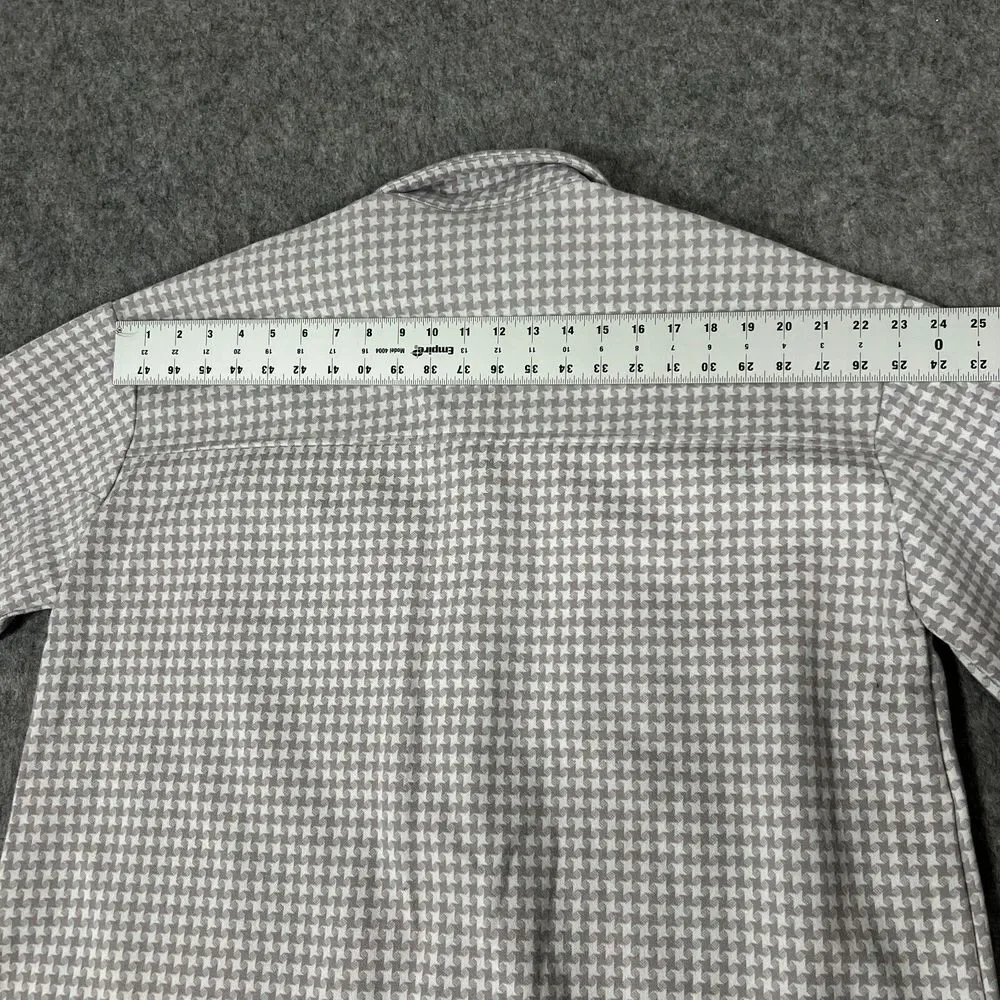 Shinestar Women's Shacket Size Large Grey White Houndstooth Snap‎ Button